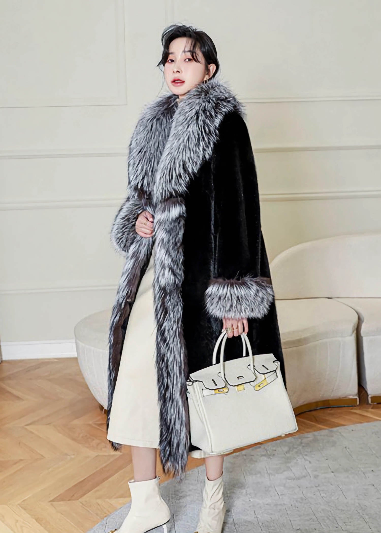 Bailey Black Faux Fur Coat – Vivian Seven