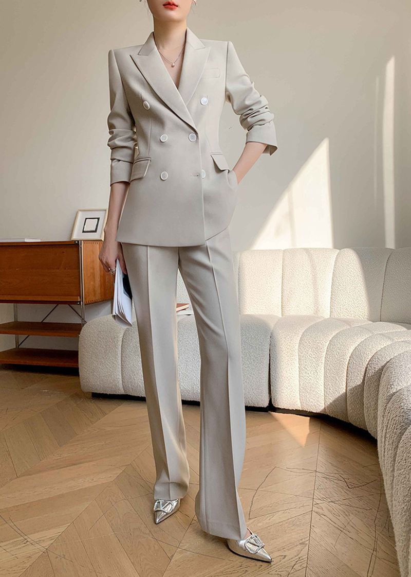 Handmade Double Breasted Blazer Pants Suit Two-Piece Set