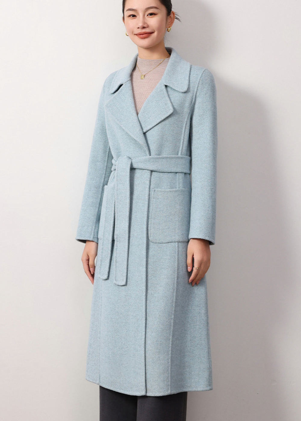 Clarissa Belted Double Face Wool Coat – Vivian Seven