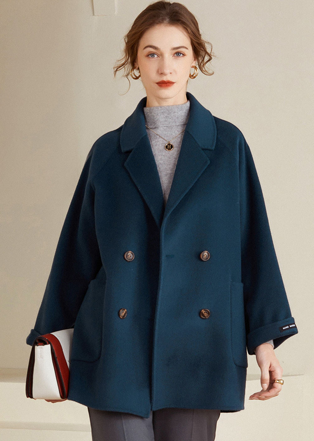 Maisie Double Breasted Button Wool Coat – Vivian Seven