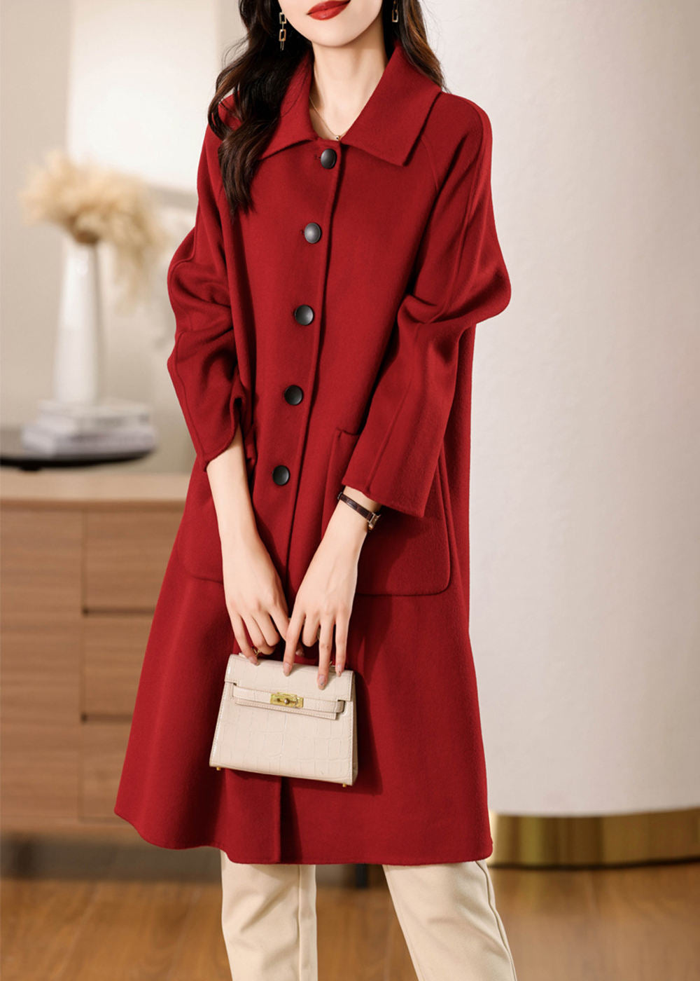 Muriel Single Breasted Double Face Wool Coat – Vivian Seven