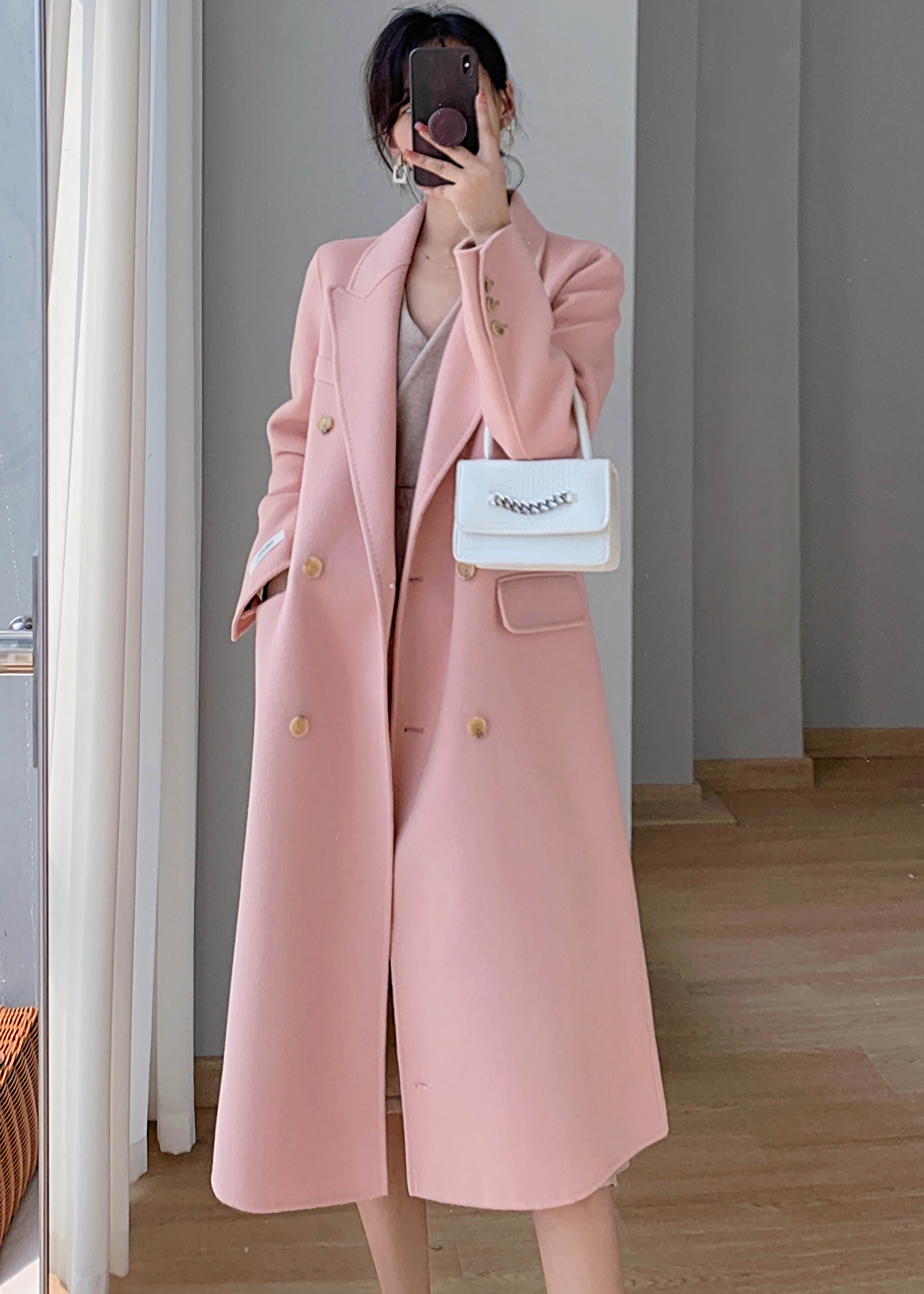 Alina Double Breasted Wool Overcoat – Vivian Seven