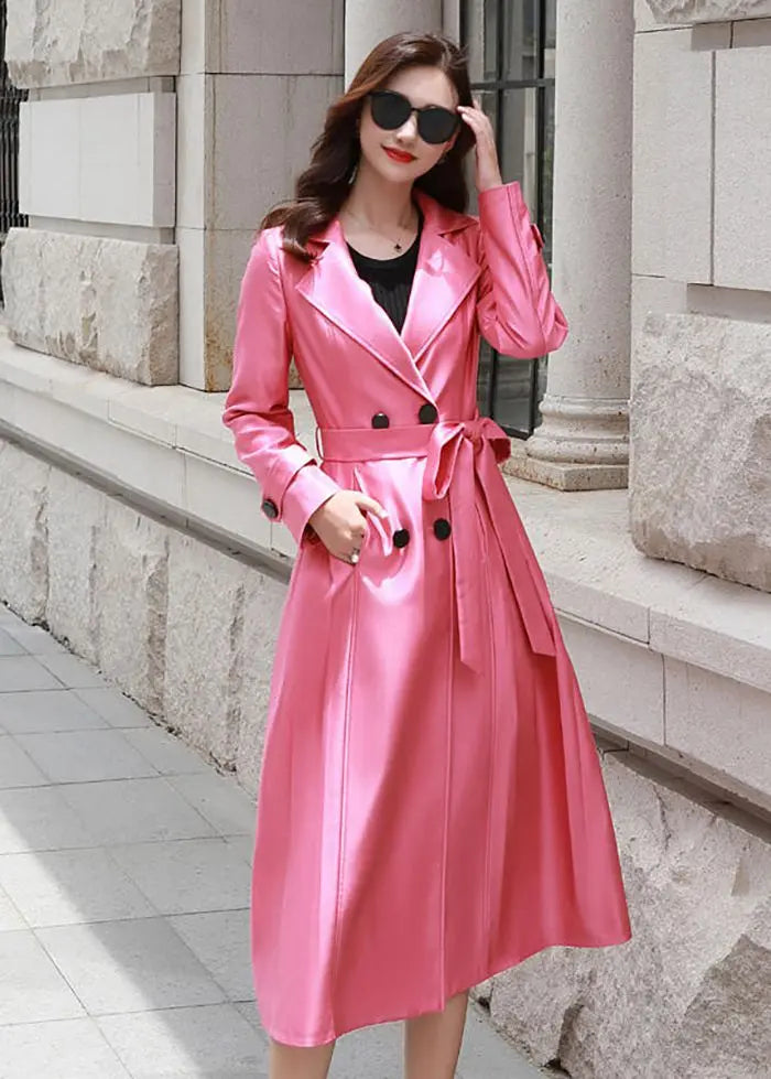Lane Double Breasted Fit & Flare Trench Coat