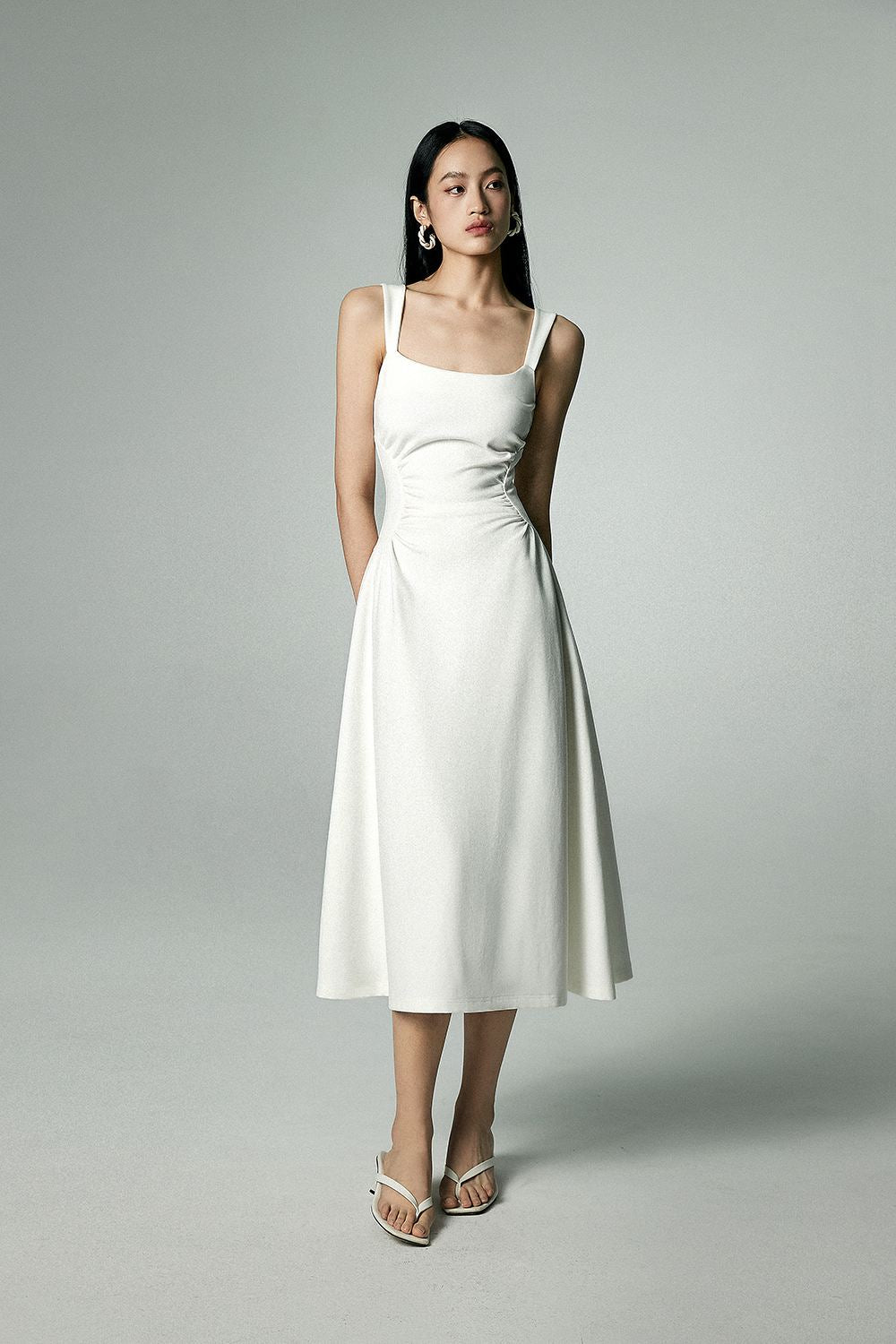 Vivo Basic Spaghetti Strap Slip Dress - White main image 1