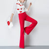 red flare pants
