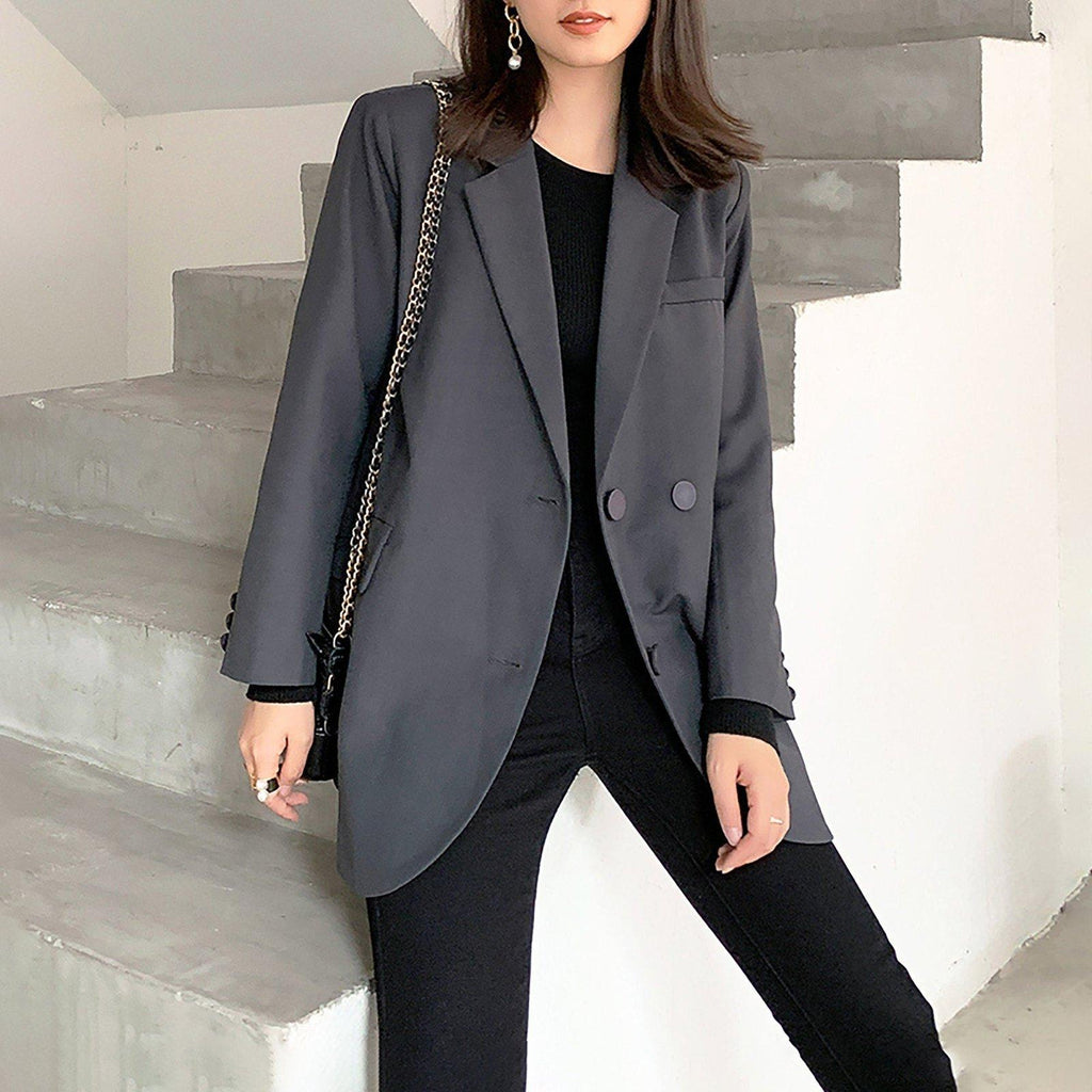 Women_s_Back_Slit_Blazer_Gray_ 