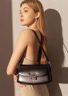 black leather shoulder bag