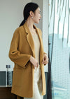 Vivian Seven Women's Imogen Open Front Belted Double Face Wool Coat Camel