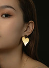 Women's 18K Gold Plate Titanium Double Heart Drop Earrings