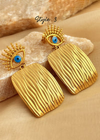 Devil's Eye Series 18K Gold Plate Drop Earrings