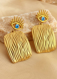 Devil's Eye Series 18K Gold Plate Drop Earrings