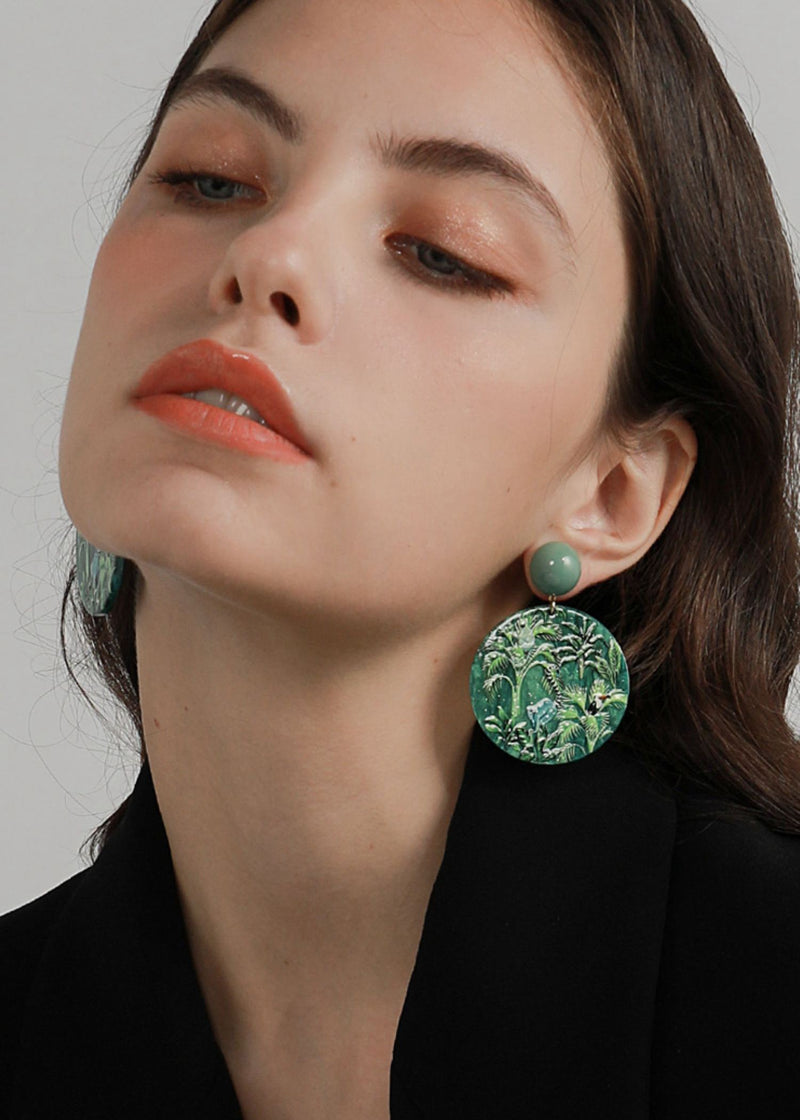 Women's Jewelry Green Jungle Acrylic Drop Earrings