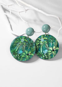 Women's Jewelry Green Jungle Acrylic Drop Earrings