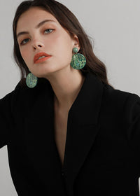 Women's Jewelry Green Jungle Acrylic Drop Earrings