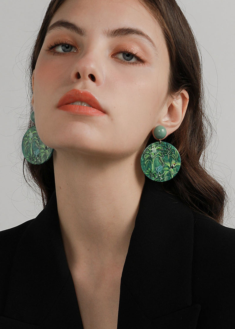 Women's Jewelry Green Jungle Acrylic Drop Earrings