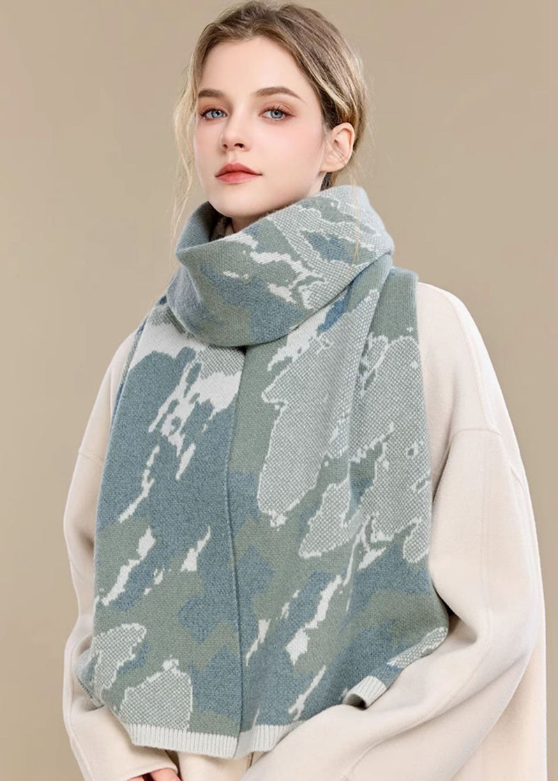 Women's Winter Abstract Print Wool Long Scarf