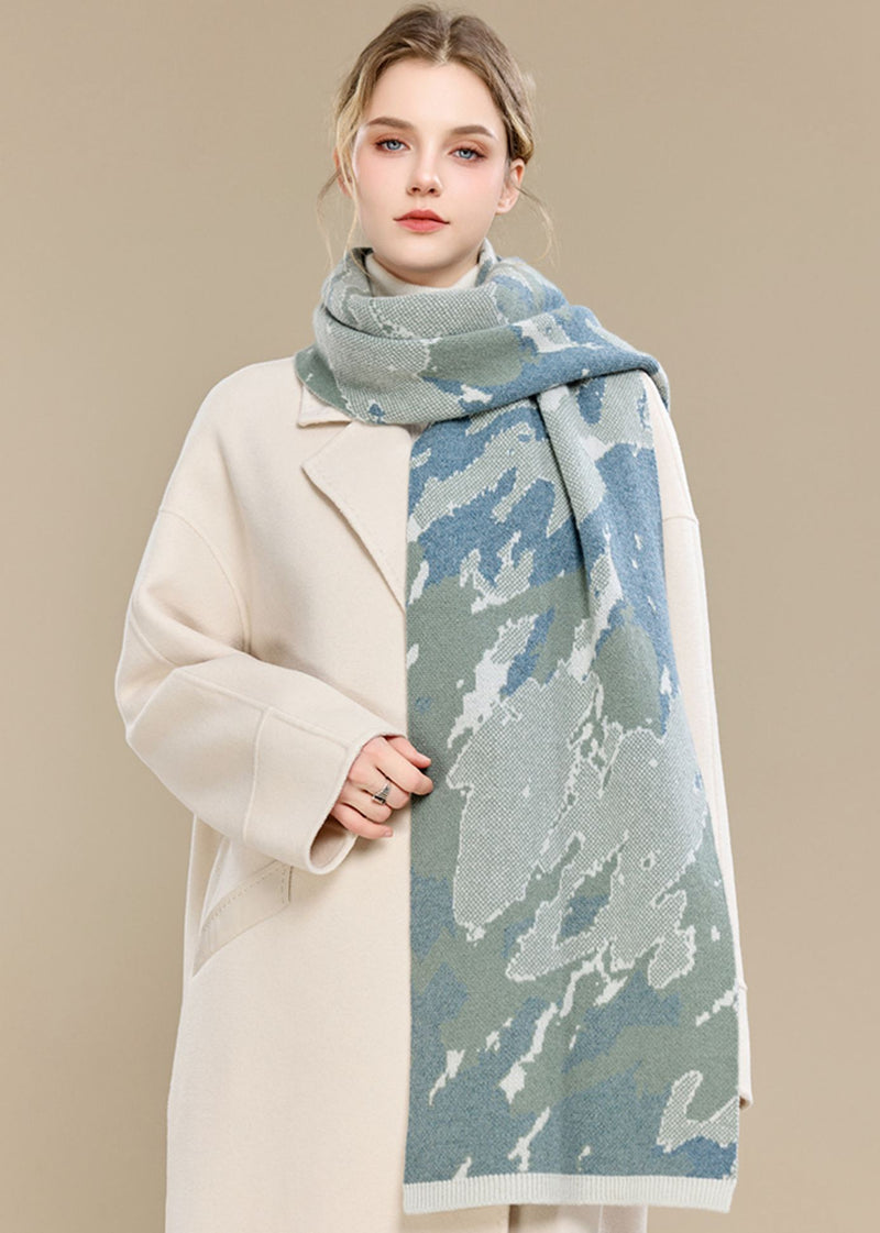 Women's Winter Abstract Print Wool Long Scarf