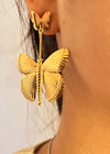 18K Gold Plate Double Butterfly Drop Earrings