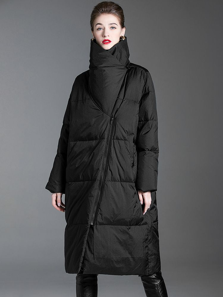 Women's Winter Asymmetrical Utility Collar Down Puffer Coat