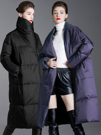 Women's Winter Asymmetrical Utility Collar Down Puffer Coat