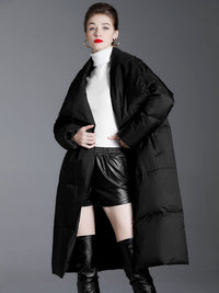 Women's Winter Asymmetrical Utility Collar Down Puffer Coat