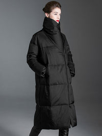 Women's Winter Asymmetrical Utility Collar Down Puffer Coat