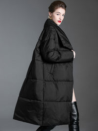 Women's Winter Asymmetrical Utility Collar Down Puffer Coat