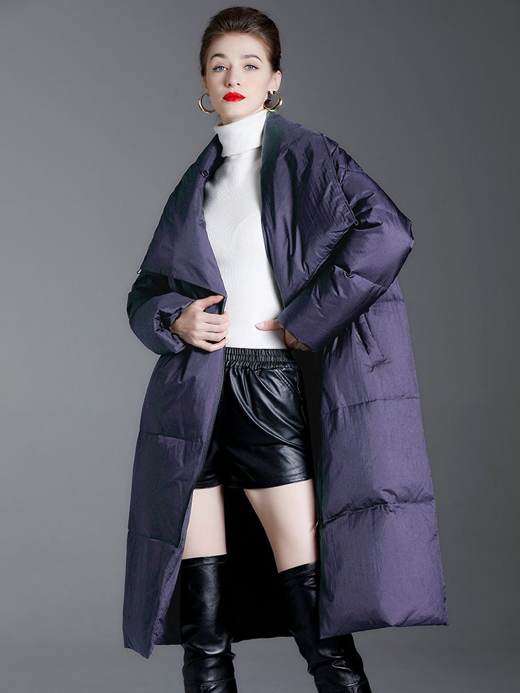 Women's Winter Asymmetrical Utility Collar Down Puffer Coat