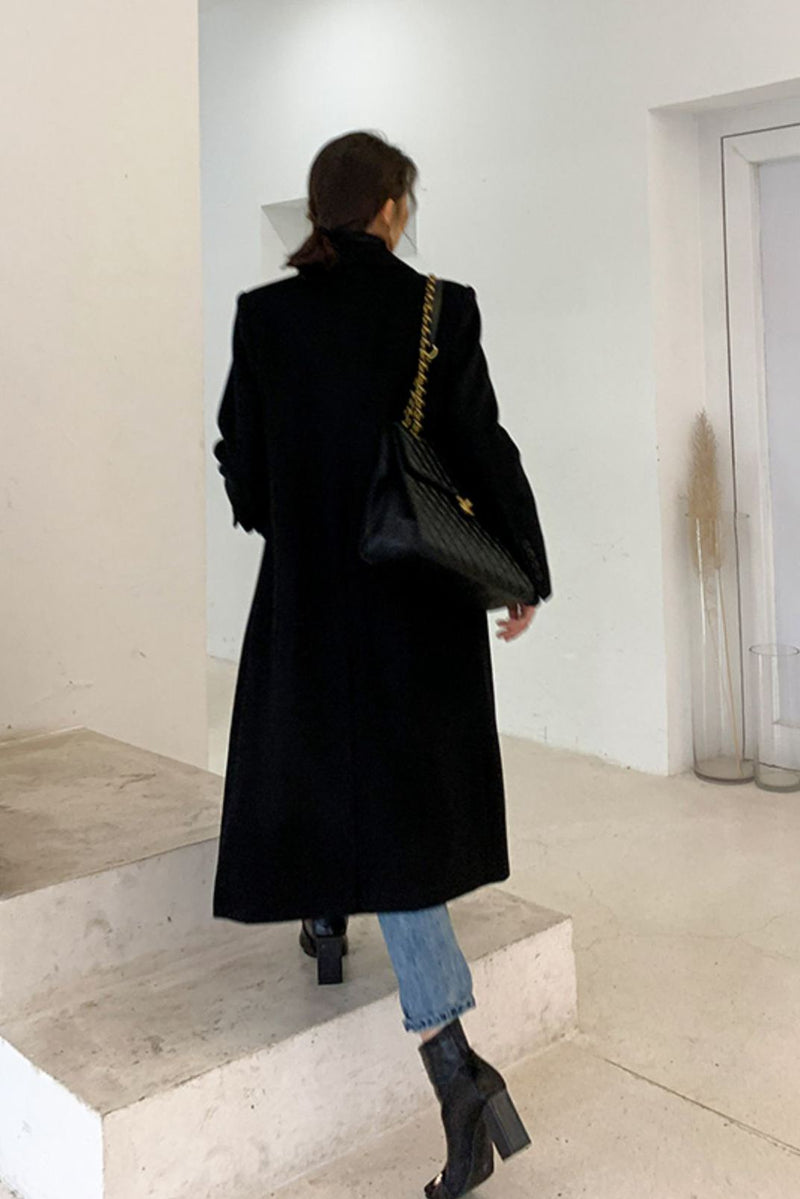 black wool coat winter women