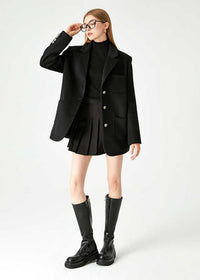 women's wool blend black blazer