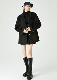 women's wool blend black blazer