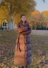 Brow Qulited Cotton Blend Puffy Maxi Coat Women