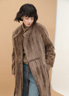 Women's Winter Brown Faux Fur Fleece Long Coat