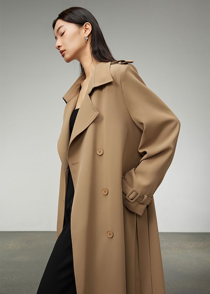 Khaki Single Breasted Trench Coat | Handmade – Vivian Seven