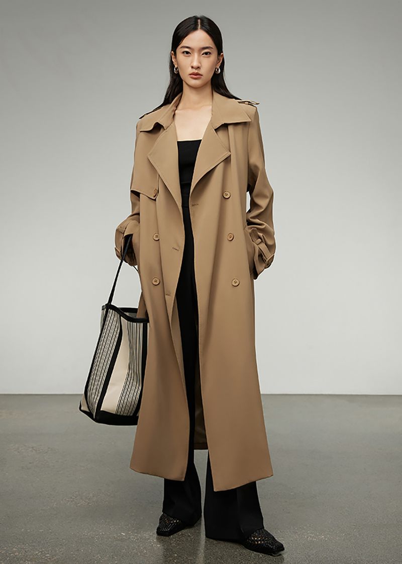 Khaki Single Breasted Trench Coat | Handmade – Vivian Seven