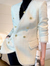 Neckless Double Breasted Neckless Wool blend Coat