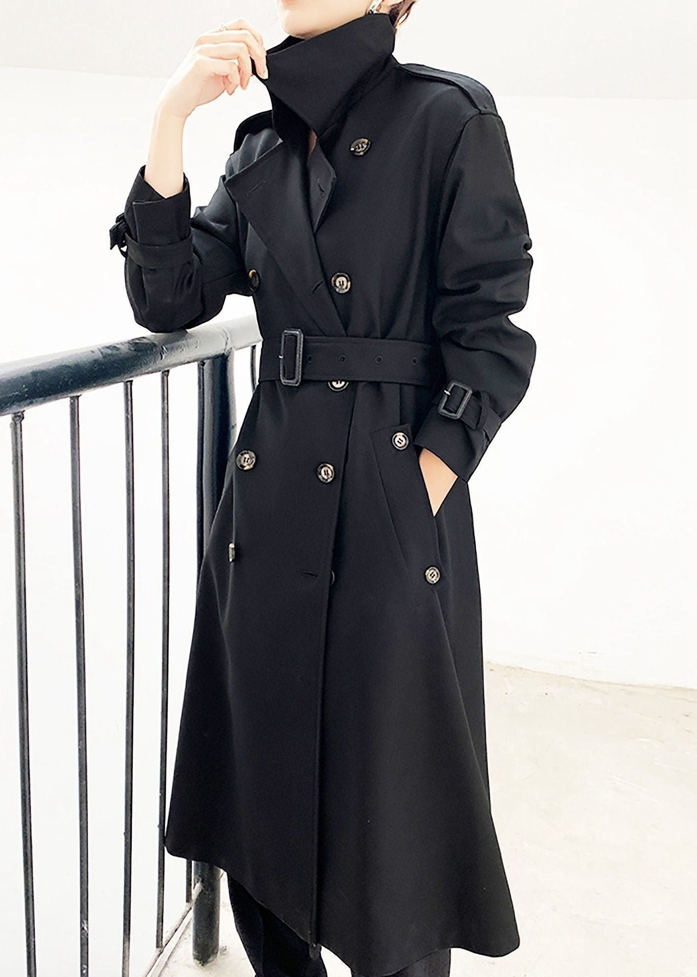Midi Double Breasted Belted Trench Coat Vivian Seven Midi Double Breasted Belted Trench Coat Vivian Seven