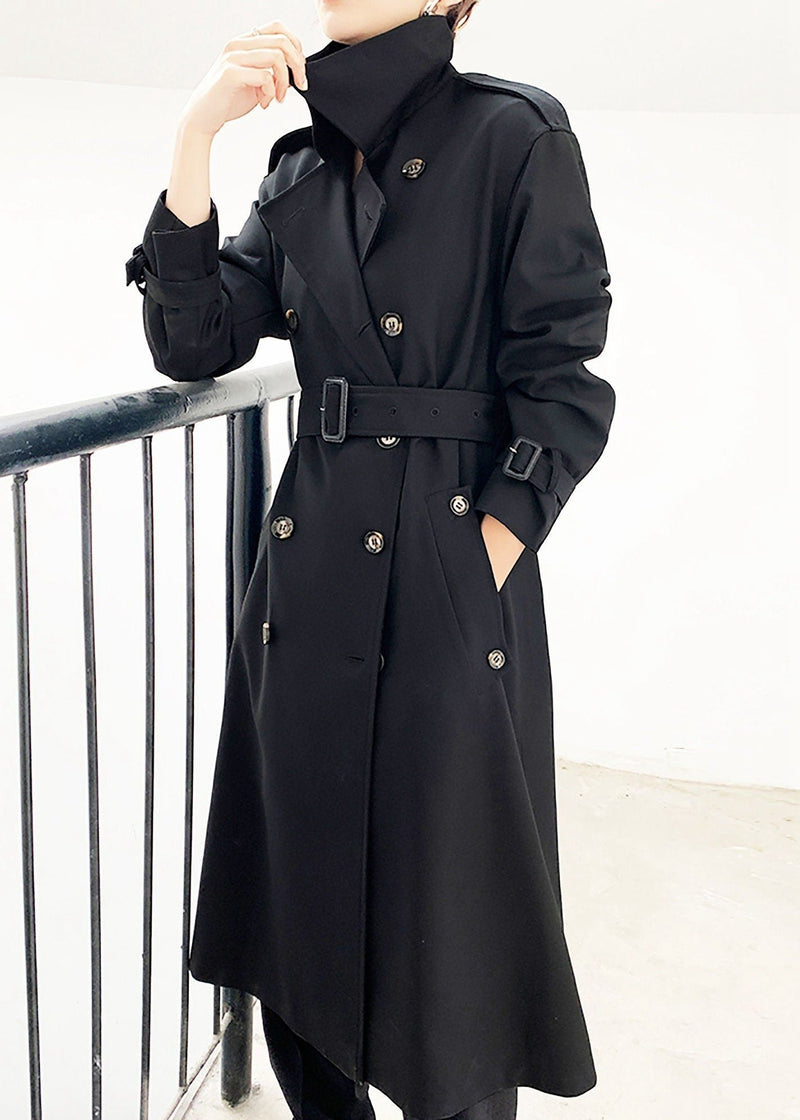 Vivian Seven Womens Trench Coat Black