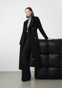 black wool long coat women