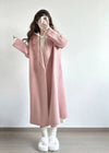 Women's Pink Wool Blend Wrap Long Coat