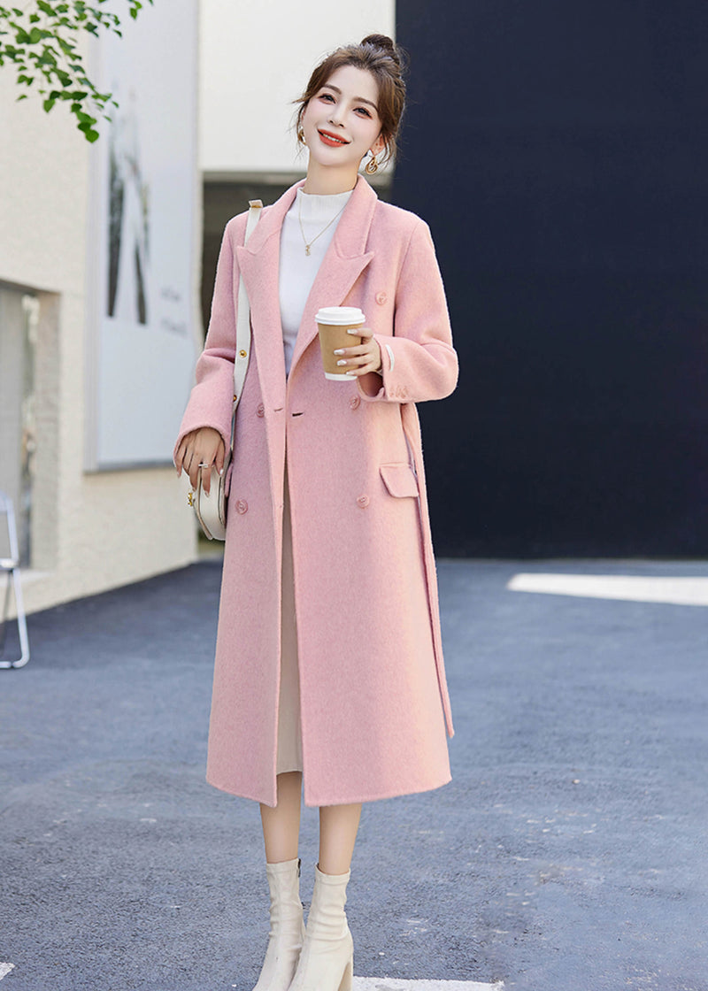 women's wool overcoat pink 