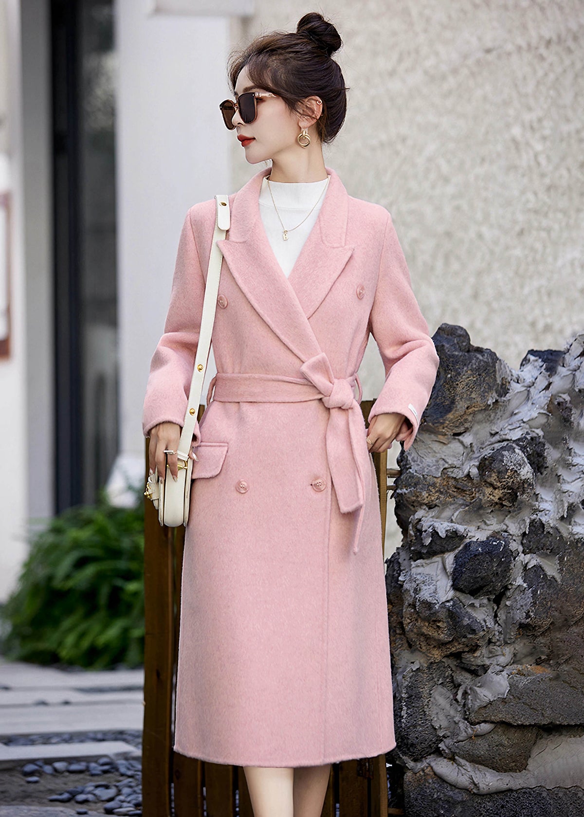 Cynthia Double Face Wool Blend Belted Coat – Vivian Seven