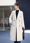 women's wool overcoat ivory white