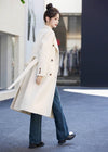 women's wool overcoat ivory white