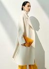 Women's Double Face Wool Cashmere Belted Wrap Long Coat