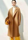 Women's Double Face Wool Cashmere Belted Wrap Long Coat