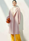 Women's Double Face Wool Cashmere Belted Wrap Long Coat