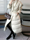 women's Shawl Collar Long Down Puffer Coat