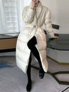 women's Shawl Collar Long Down Puffer Coat