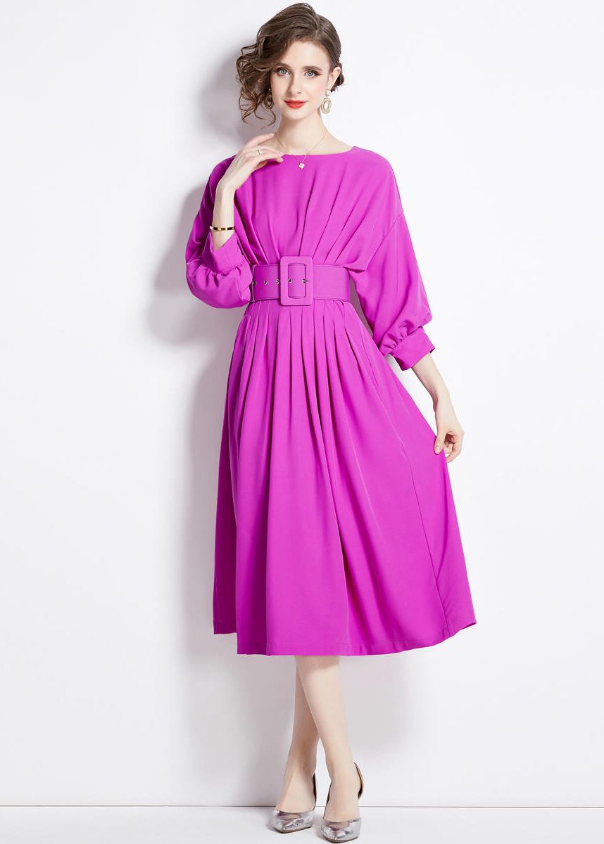puff sleeve belted midi dress SSYS Athena Puff Sleeve Belted Midi Dress In Orchid *FINAL SALE*